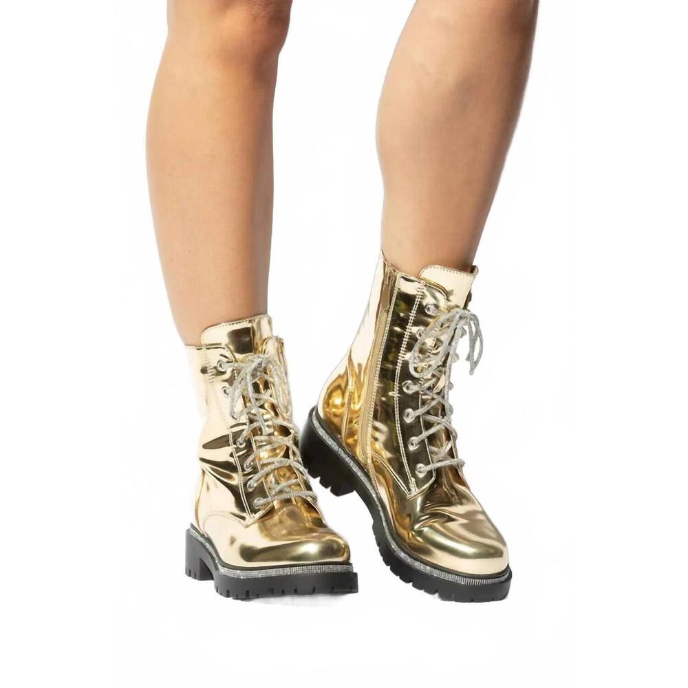NEW PAZZLE women's set back boots in gold